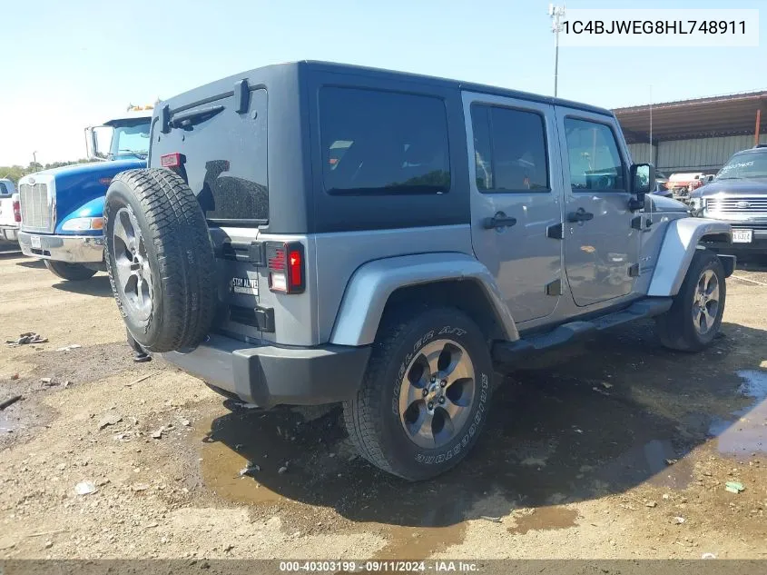 1C4BJWEG8HL748911 2017 Jeep Wrangler Unlimited Sahara 4X4