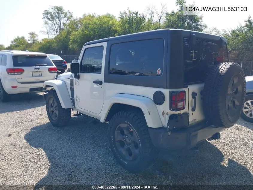 2017 Jeep Wrangler Big Bear 4X4/Freedom 4X4/Sport 4X4/Willy Wheeler 4X4 VIN: 1C4AJWAG3HL563103 Lot: 40322265