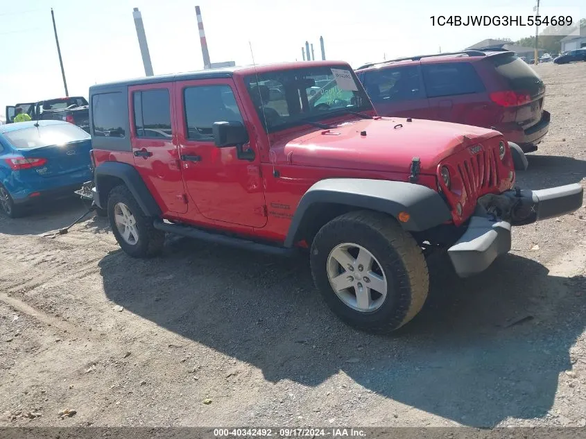 1C4BJWDG3HL554689 2017 Jeep Wrangler Unlimited Sport 4X4