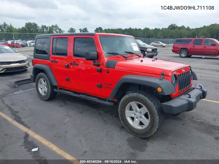 2017 Jeep Wrangler Unlimited Sport VIN: 1C4BJWDG9HL711108 Lot: 40348294