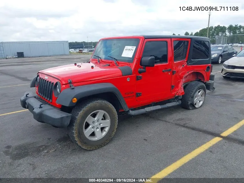 2017 Jeep Wrangler Unlimited Sport VIN: 1C4BJWDG9HL711108 Lot: 40348294