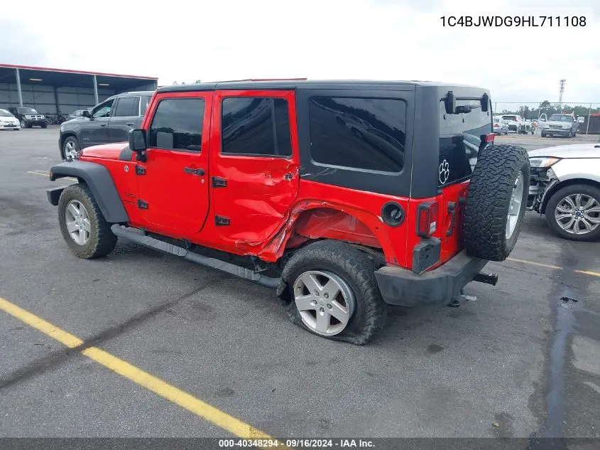 1C4BJWDG9HL711108 2017 Jeep Wrangler Unlimited Sport