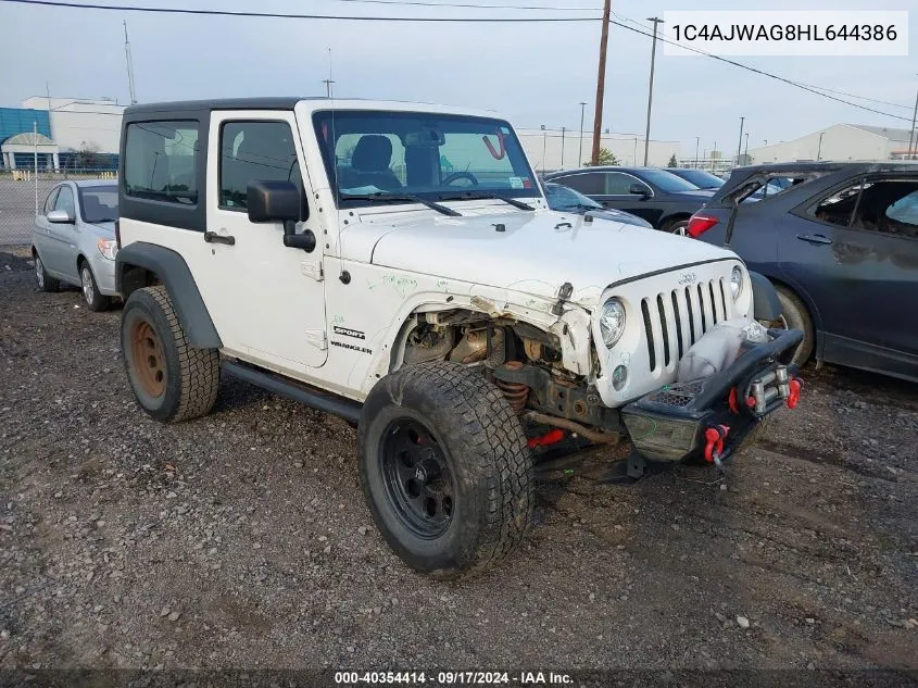 2017 Jeep Wrangler Sport VIN: 1C4AJWAG8HL644386 Lot: 40354414