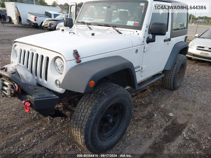 2017 Jeep Wrangler Sport VIN: 1C4AJWAG8HL644386 Lot: 40354414