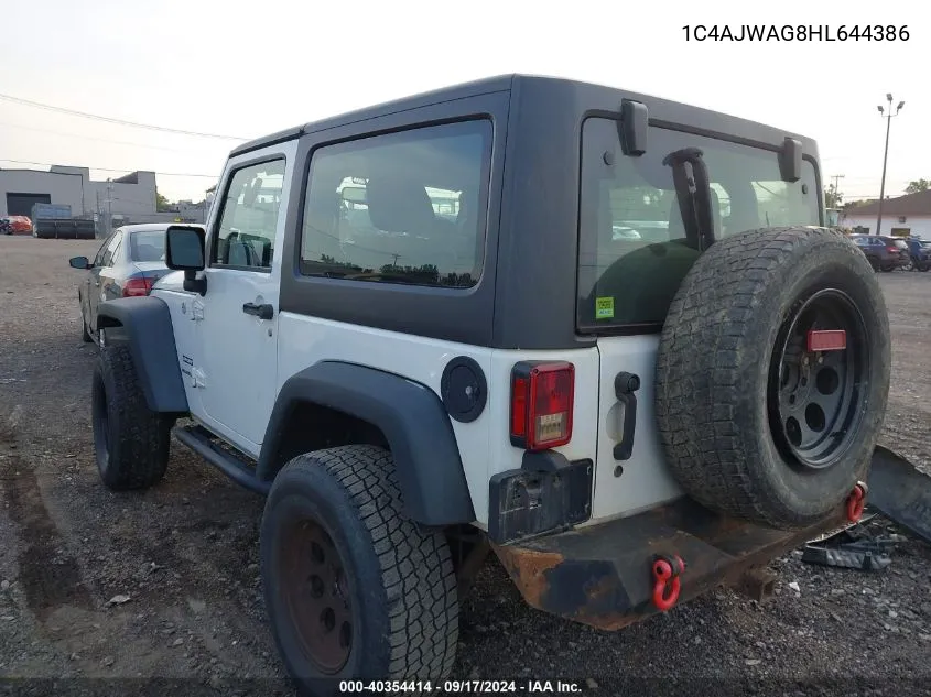 1C4AJWAG8HL644386 2017 Jeep Wrangler Sport