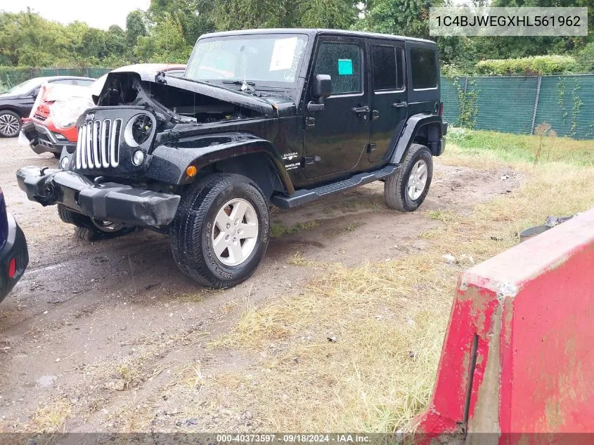 2017 Jeep Wrangler Unlimited Sahara 4X4 VIN: 1C4BJWEGXHL561962 Lot: 40373597