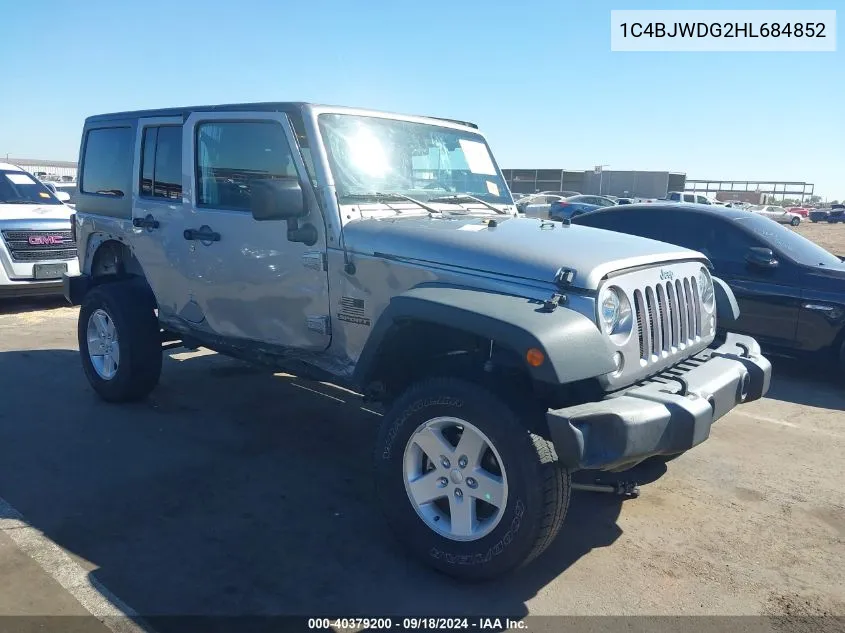 1C4BJWDG2HL684852 2017 Jeep Wrangler Unlimited Sport 4X4