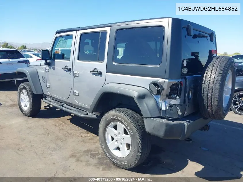 1C4BJWDG2HL684852 2017 Jeep Wrangler Unlimited Sport 4X4