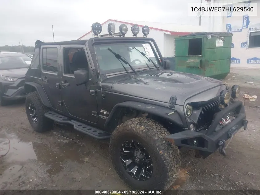 1C4BJWEG7HL629540 2017 Jeep Wrangler Unlimited Sahara 4X4