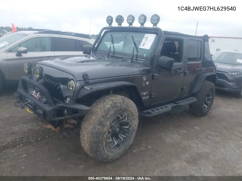 1C4BJWEG7HL629540 2017 Jeep Wrangler Unlimited Sahara 4X4