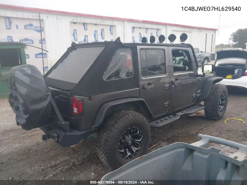 1C4BJWEG7HL629540 2017 Jeep Wrangler Unlimited Sahara 4X4