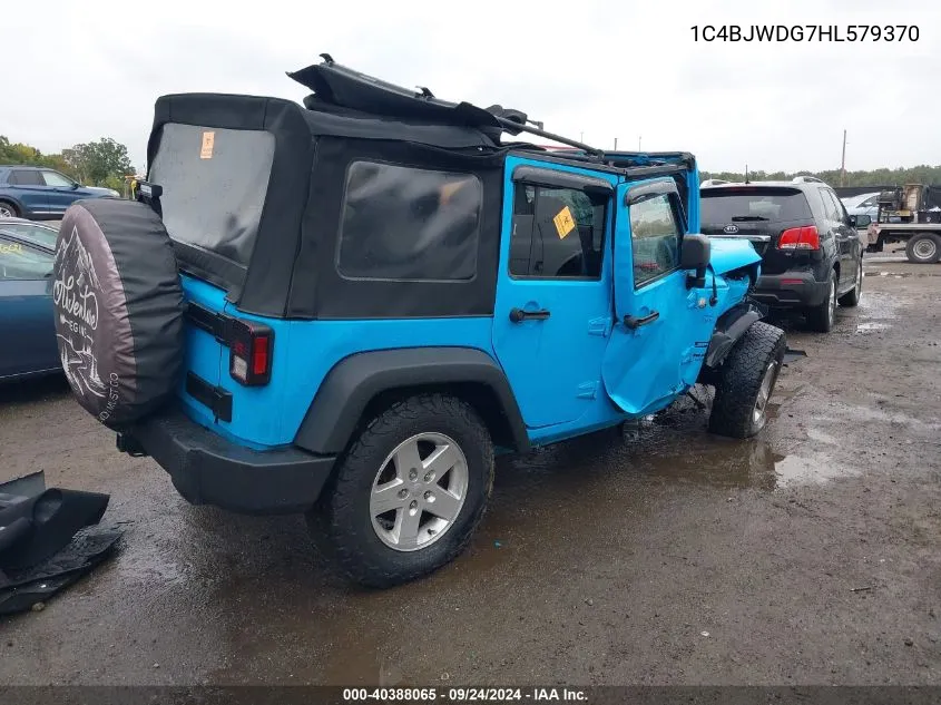 1C4BJWDG7HL579370 2017 Jeep Wrangler Unlimited Sport 4X4