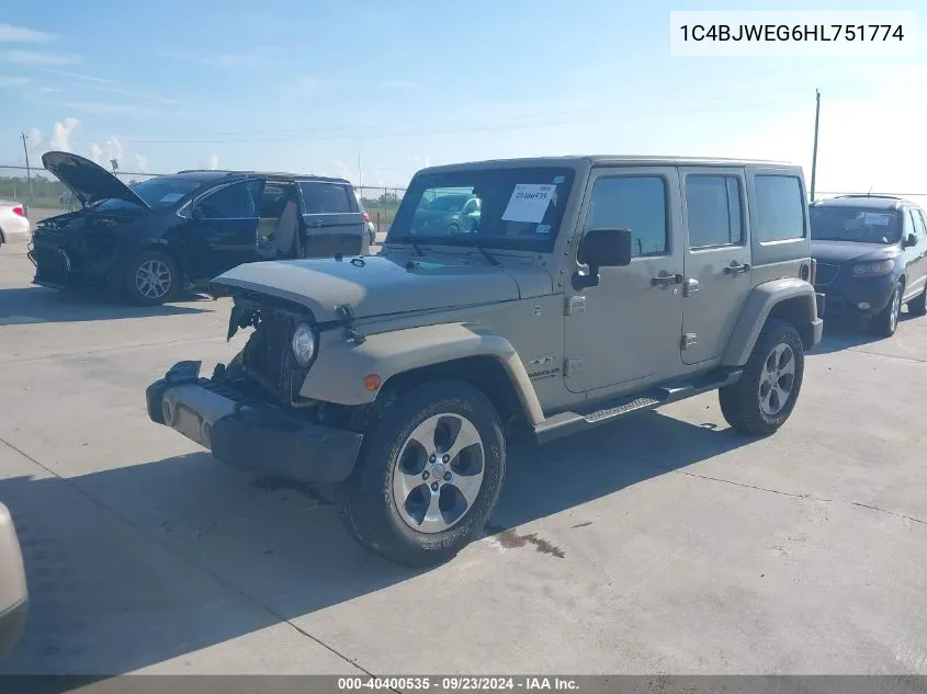 1C4BJWEG6HL751774 2017 Jeep Wrangler Unlimited Sahara