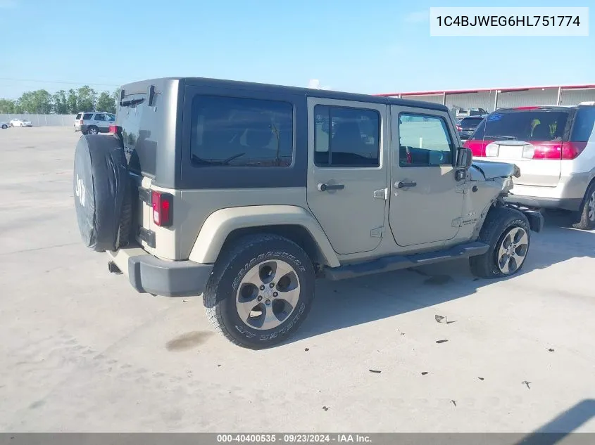 1C4BJWEG6HL751774 2017 Jeep Wrangler Unlimited Sahara