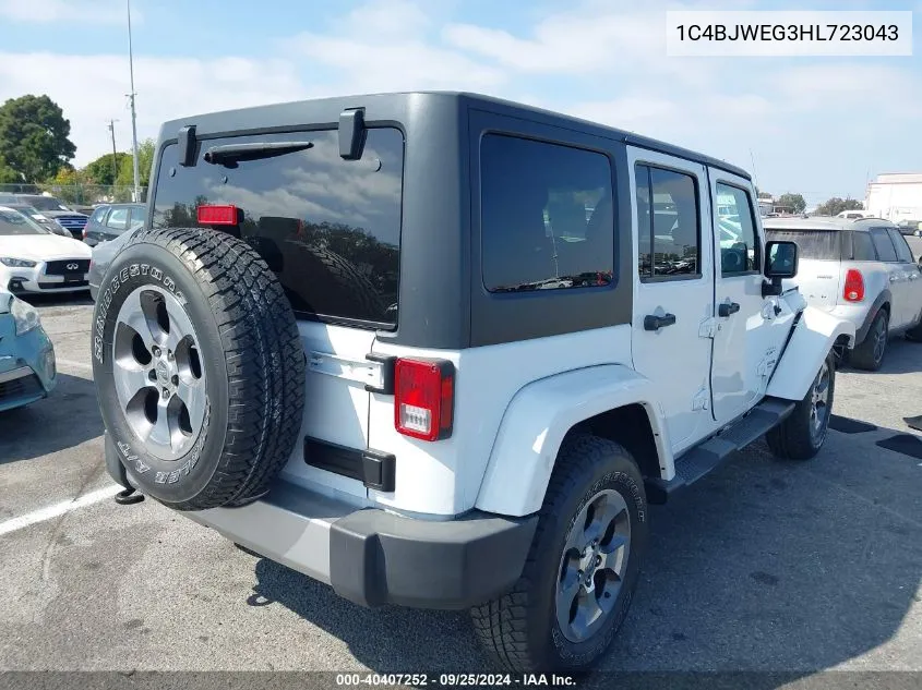 1C4BJWEG3HL723043 2017 Jeep Wrangler Unlimited Sahara 4X4