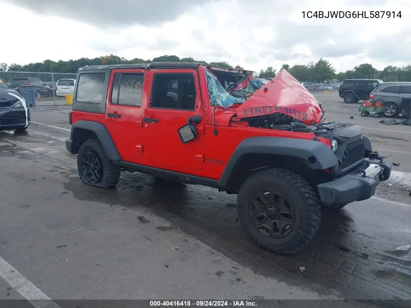 1C4BJWDG6HL587914 2017 Jeep Wrangler Unlimited Willy Wheeler 4X4