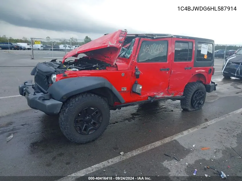 1C4BJWDG6HL587914 2017 Jeep Wrangler Unlimited Willy Wheeler 4X4