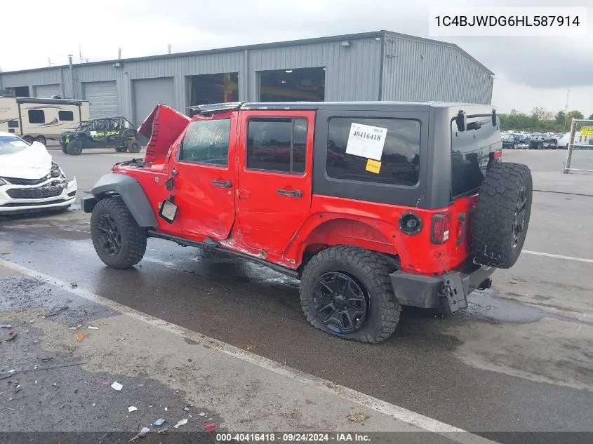 1C4BJWDG6HL587914 2017 Jeep Wrangler Unlimited Willy Wheeler 4X4