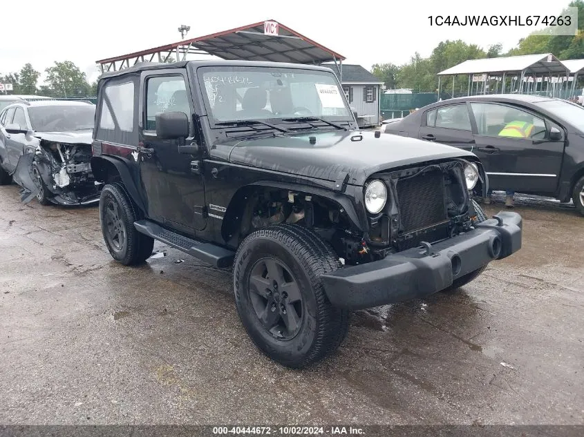 1C4AJWAGXHL674263 2017 Jeep Wrangler Sport 4X4