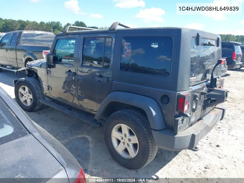 1C4HJWDG8HL649839 2017 Jeep Wrangler Unlimited Sport