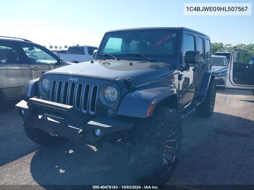 1C4BJWEG9HL507567 2017 Jeep Wrangler Unlimited Sahara 4X4