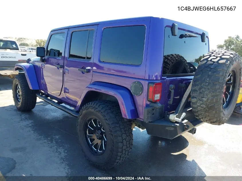 1C4BJWEG6HL657667 2017 Jeep Wrangler Unlimited Sahara 4X4