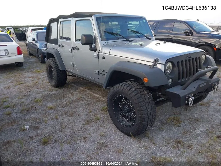 1C4BJWDG4HL636138 2017 Jeep Wrangler Unlimited Sport