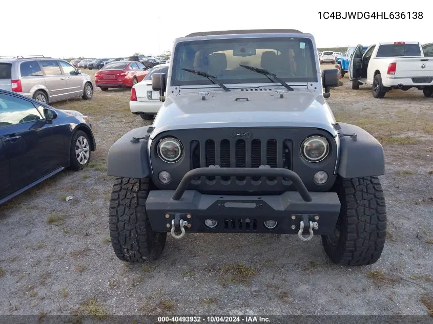 1C4BJWDG4HL636138 2017 Jeep Wrangler Unlimited Sport