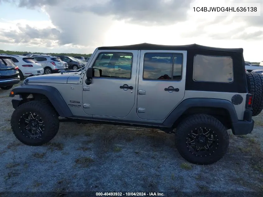 2017 Jeep Wrangler Unlimited Sport VIN: 1C4BJWDG4HL636138 Lot: 40493932