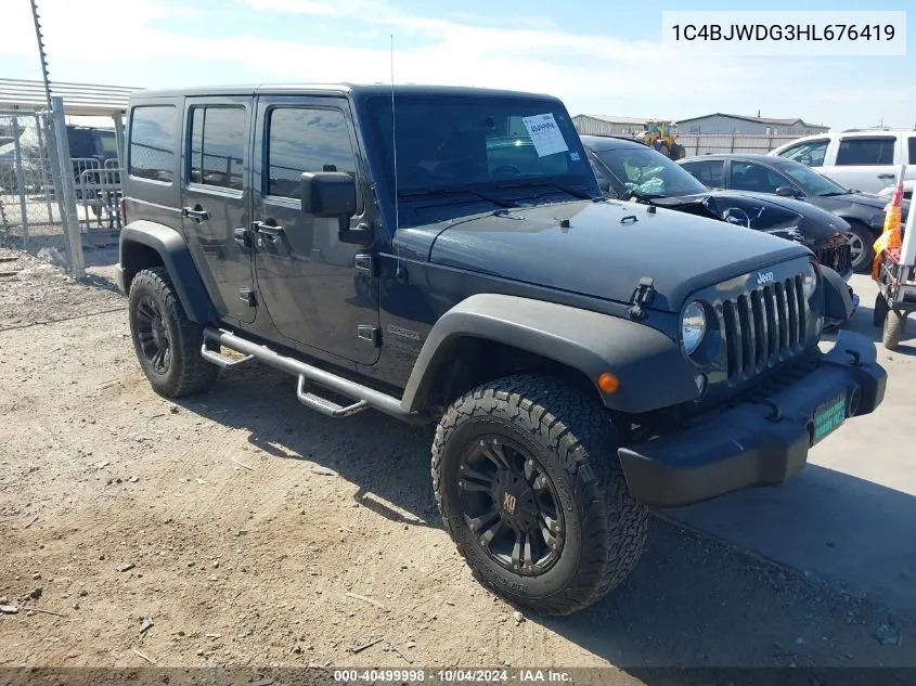 1C4BJWDG3HL676419 2017 Jeep Wrangler Unlimited Sport 4X4