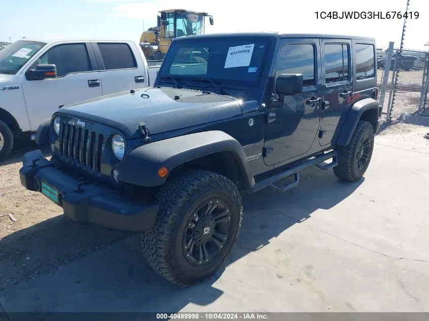 1C4BJWDG3HL676419 2017 Jeep Wrangler Unlimited Sport 4X4