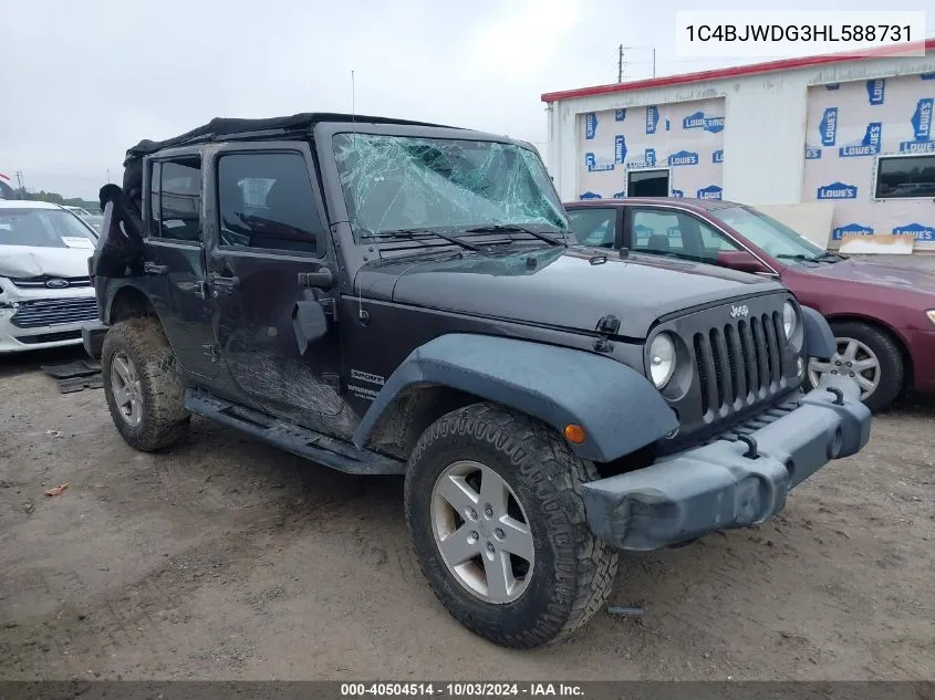 1C4BJWDG3HL588731 2017 Jeep Wrangler Unlimited Sport