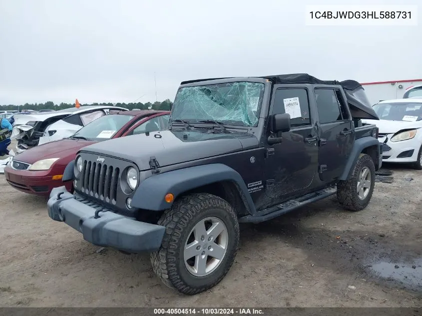 2017 Jeep Wrangler Unlimited Sport VIN: 1C4BJWDG3HL588731 Lot: 40504514