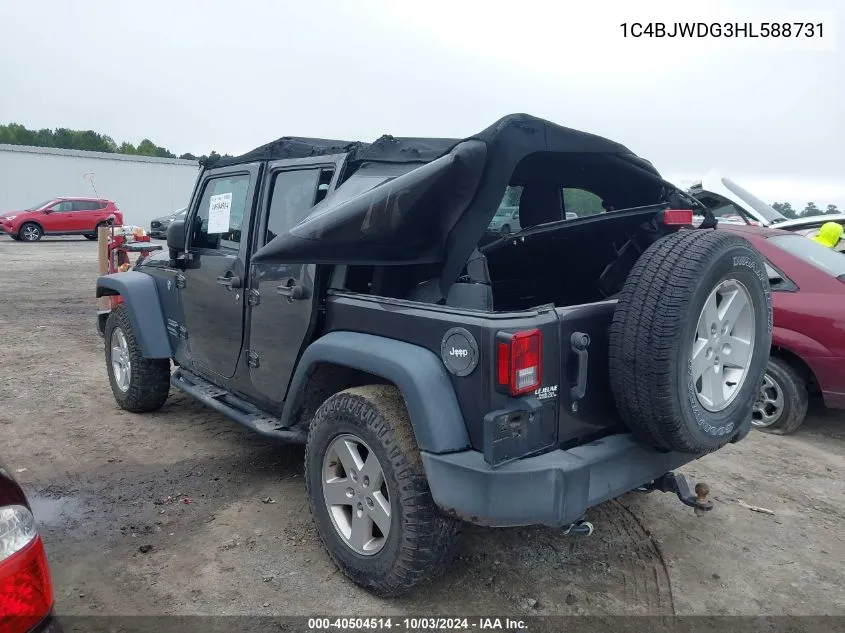 1C4BJWDG3HL588731 2017 Jeep Wrangler Unlimited Sport