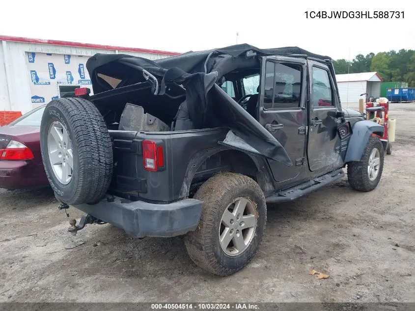 1C4BJWDG3HL588731 2017 Jeep Wrangler Unlimited Sport