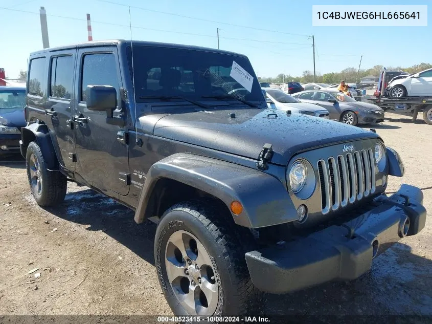 2017 Jeep Wrangler Unlimited Sahara 4X4 VIN: 1C4BJWEG6HL665641 Lot: 40523415