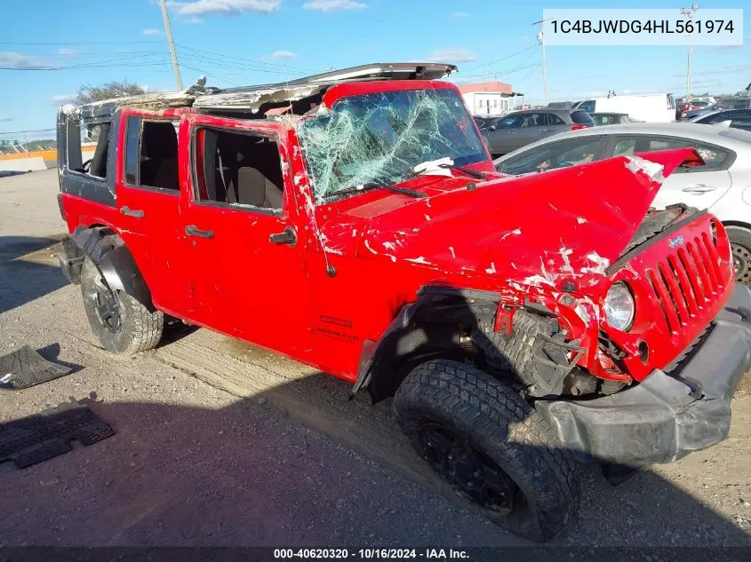 2017 Jeep Wrangler Unlimited Sport 4X4 VIN: 1C4BJWDG4HL561974 Lot: 40620320