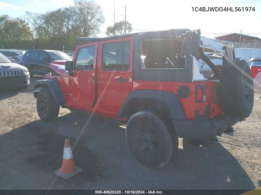 1C4BJWDG4HL561974 2017 Jeep Wrangler Unlimited Sport 4X4