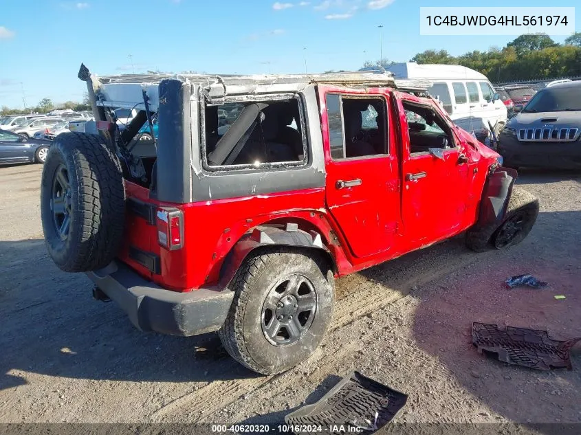 2017 Jeep Wrangler Unlimited Sport 4X4 VIN: 1C4BJWDG4HL561974 Lot: 40620320