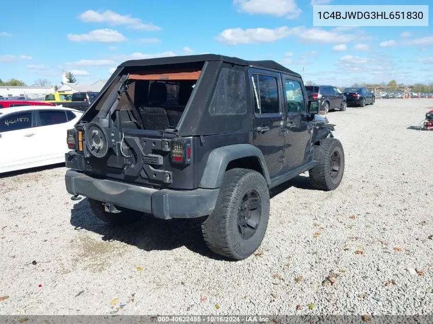 2017 Jeep Wrangler Unlimited Sport VIN: 1C4BJWDG3HL651830 Lot: 40622485