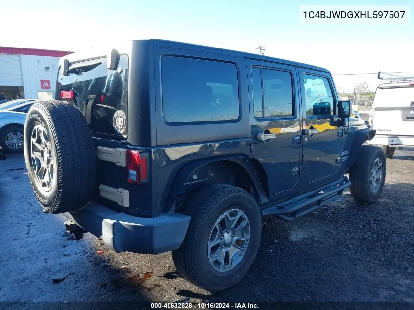 2017 Jeep Wrangler Unlimited Sport 4X4 VIN: 1C4BJWDGXHL597507 Lot: 40632828