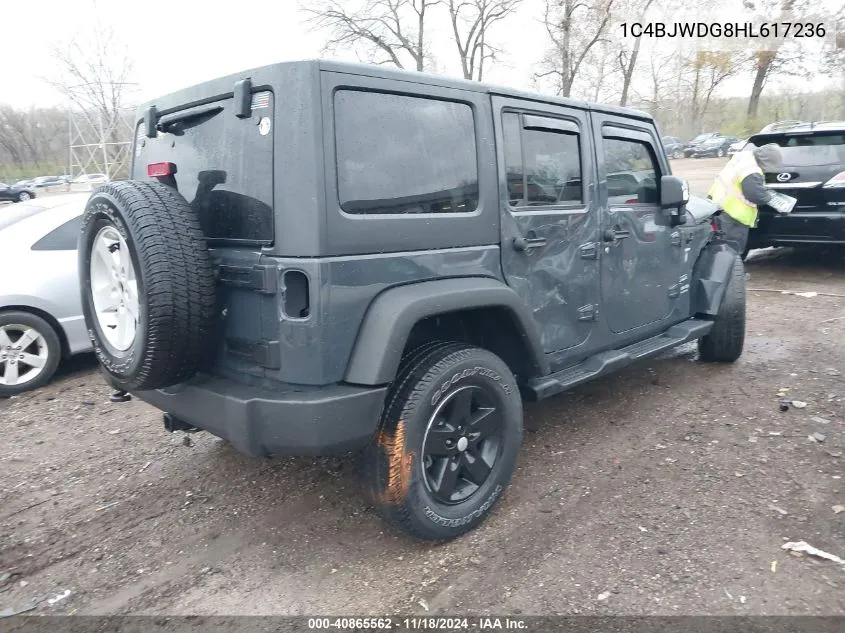 2017 Jeep Wrangler Unlimited Sport VIN: 1C4BJWDG8HL617236 Lot: 40865562