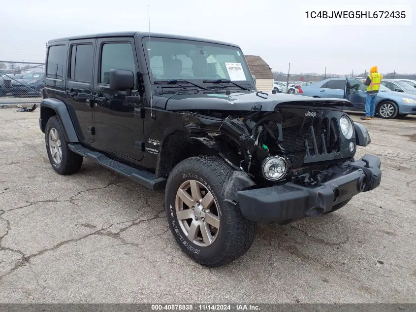 2017 Jeep Wrangler Unlimited Sahara 4X4 VIN: 1C4BJWEG5HL672435 Lot: 40878838