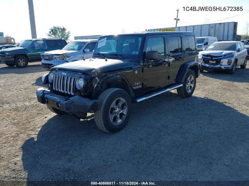 2017 Jeep Wrangler Unlimited Sahara 4X4 VIN: 1C4BJWEG5HL672385 Lot: 40886817