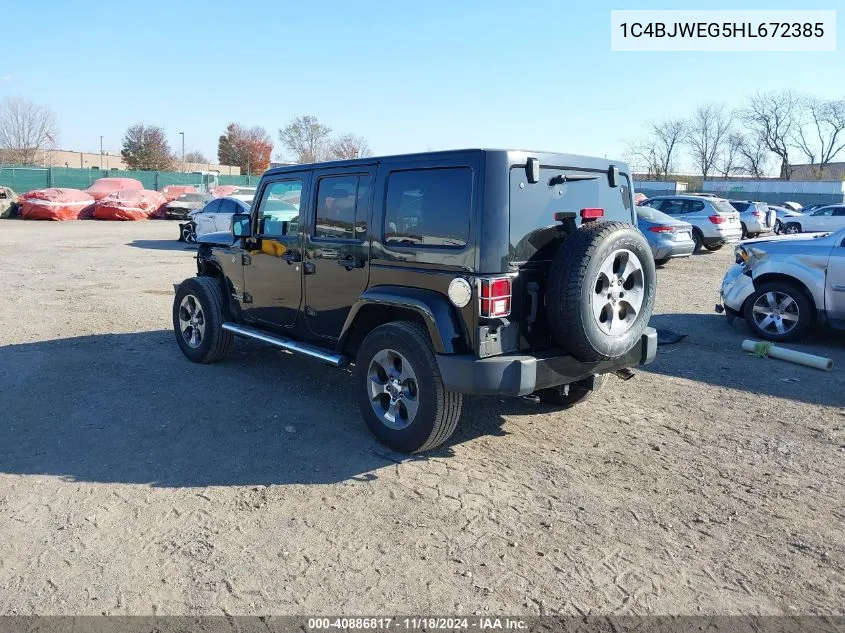 2017 Jeep Wrangler Unlimited Sahara 4X4 VIN: 1C4BJWEG5HL672385 Lot: 40886817