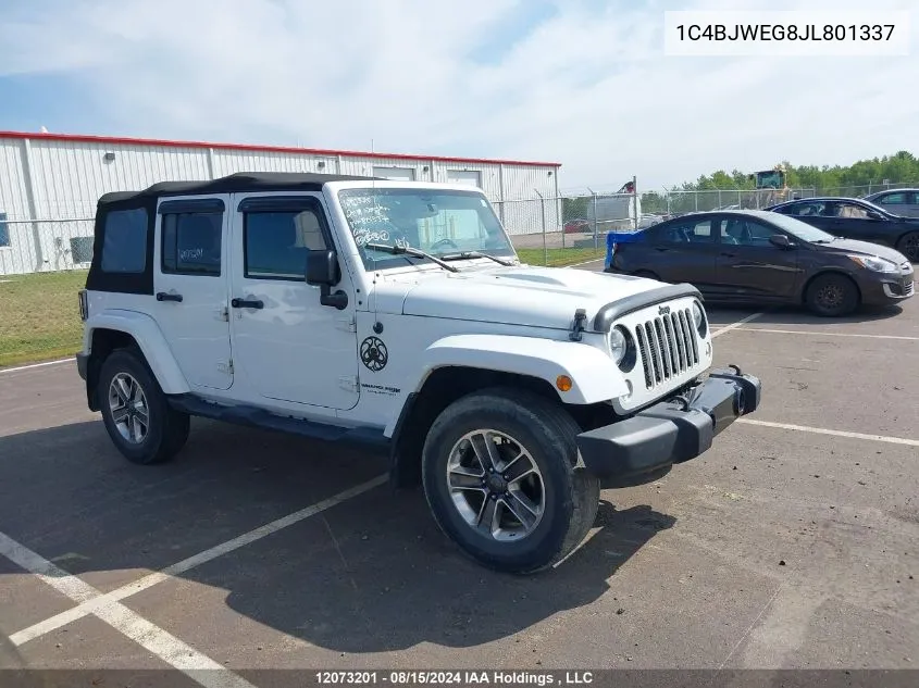 1C4BJWEG8JL801337 2018 Jeep Wrangler Unlimited Sahara