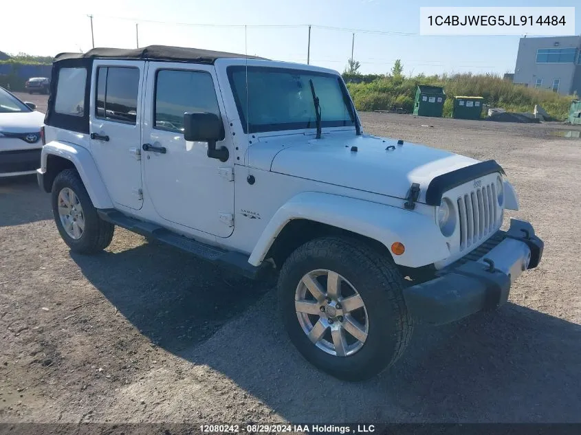 2018 Jeep Wrangler Jk Unlimited Sahara VIN: 1C4BJWEG5JL914484 Lot: 12080242