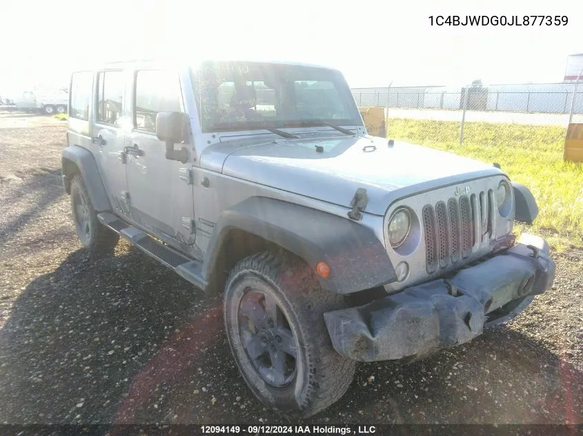 2018 Jeep Wrangler Jk Unlimited Sport VIN: 1C4BJWDG0JL877359 Lot: 12094149