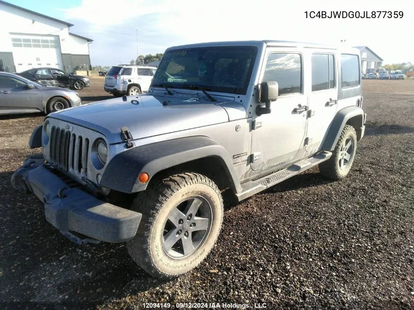 2018 Jeep Wrangler Jk Unlimited Sport VIN: 1C4BJWDG0JL877359 Lot: 12094149