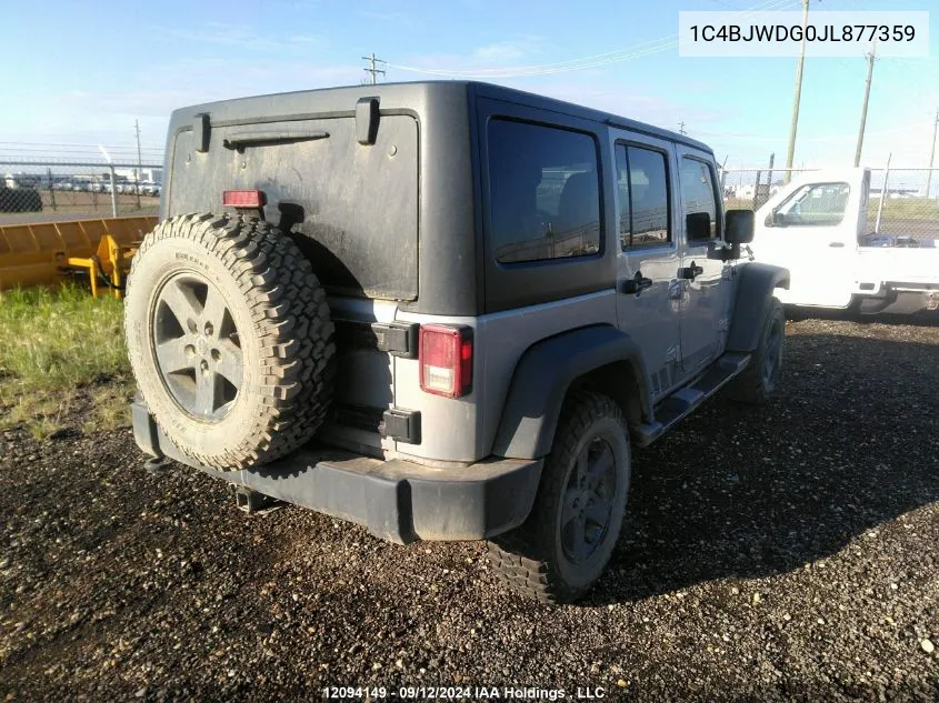 2018 Jeep Wrangler Jk Unlimited Sport VIN: 1C4BJWDG0JL877359 Lot: 12094149